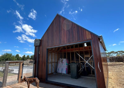 Timber wall frames building site