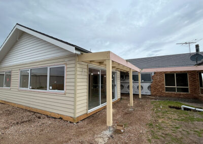 New home timber frame under construction across Geelong