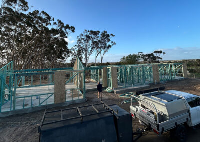Timber pergola built over a backyard deck in Geelong