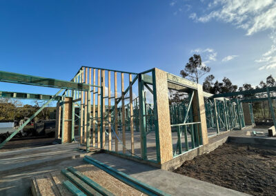 Freestanding timber pergola in a residential garden