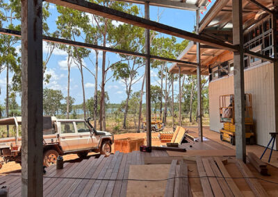 Gable end and rafters framed on a Geelong home