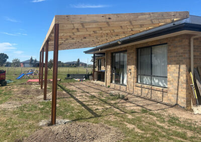 Timber wall framing on a Geelong new build