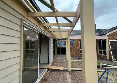 Bracing and noggins fixed on a Geelong wall frame