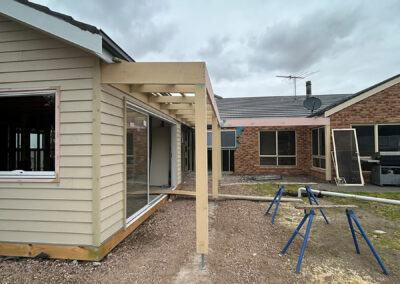 Structural carpentry progress shot on a Geelong build site